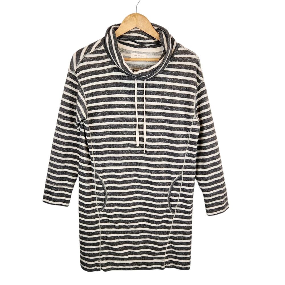 Max Studio Weekend Women's Cowl Neck Striped Sweatshirt Dress Size Large